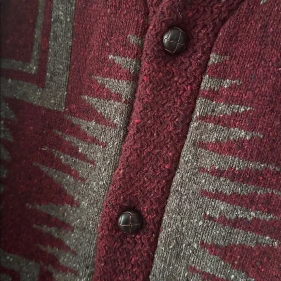 VTG PENDLETON Aztec Wool Shawl Neck Cardigan - Picture 4 of 7